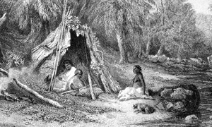 Native Encampment by Skinner Prout, from Australia (1876, vol II) jpg