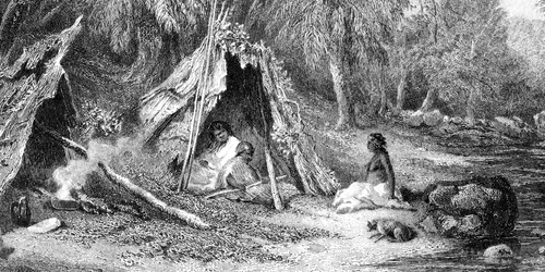 Native Encampment by Skinner Prout, from Australia (1876, vol II) jpg