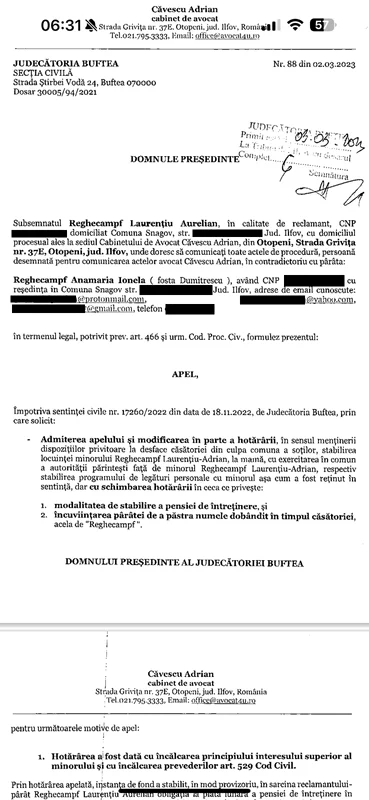 Click! are dovada că Laurențiu Reghecampf a fost cel care a făcut apel în martie 2024 / Foto: Click!