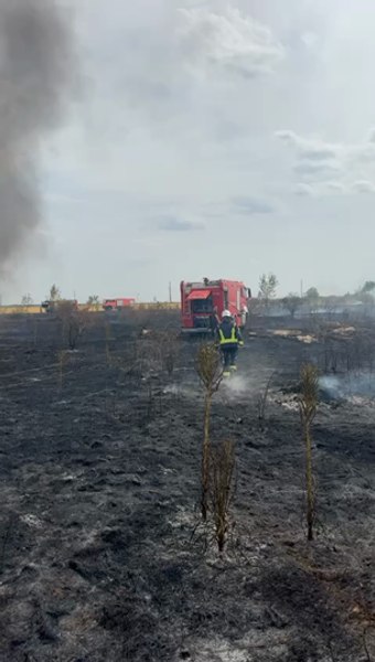 Trei hectare de miriște, pârjolite de foc la Popești-Leordeni. O mașină de pompieri, afectată de flăcări, autoritățile au emis mesaj Ro-Alert VIDEO