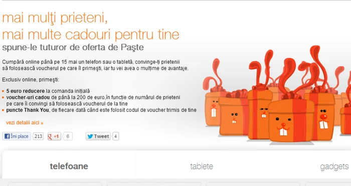 Ofera este disponibilă în magazinul online Orange
