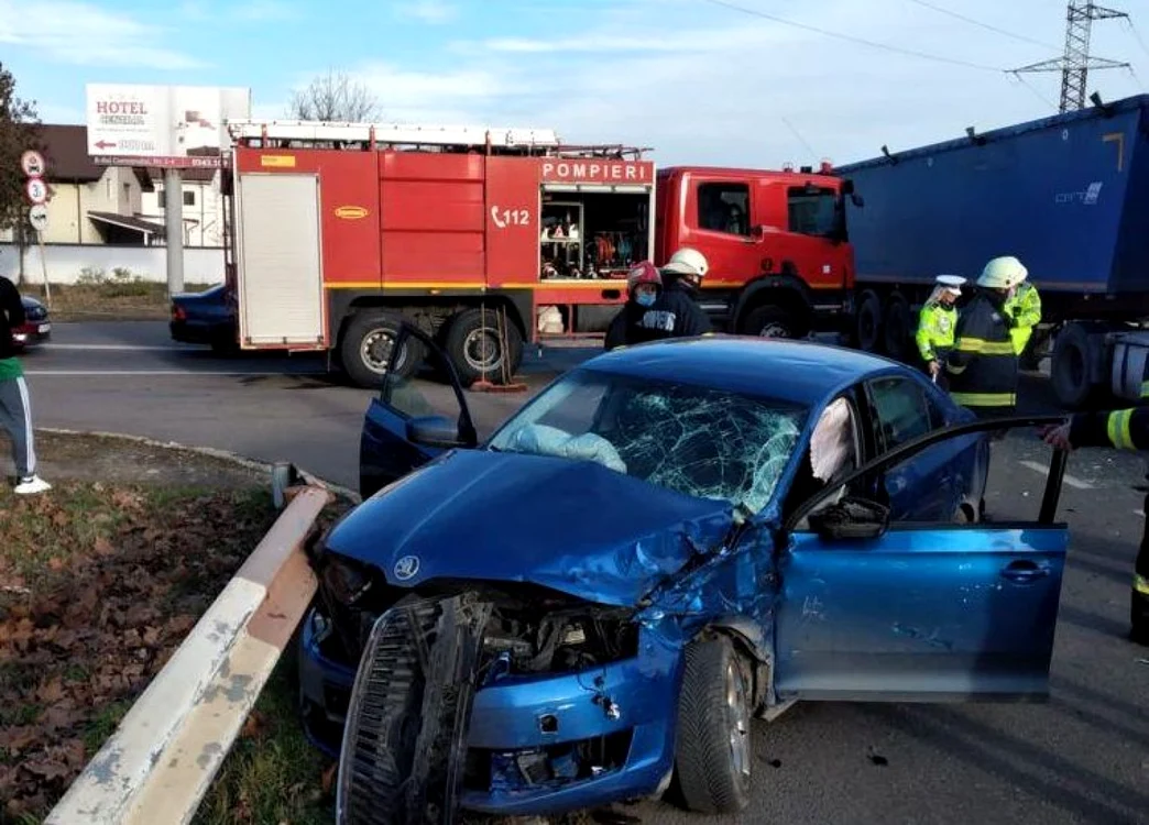 Accidentul a avut loc pe centura ocolitoare a Sloboziei FOTO ISU Ialomiţa