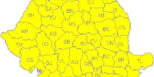 Codul galben este valabil pentru întreaga ţară