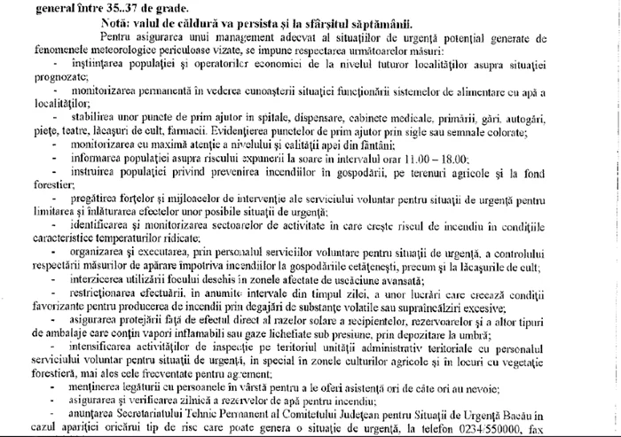 Recomandări pe timp de caniculă