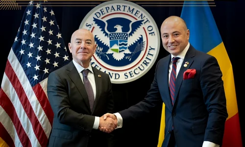 Alejandro Mayorkas intalnire cu ambasadorul României în Statele Unite, Andrei Muraru Foto Ambasada României in SUA jpg