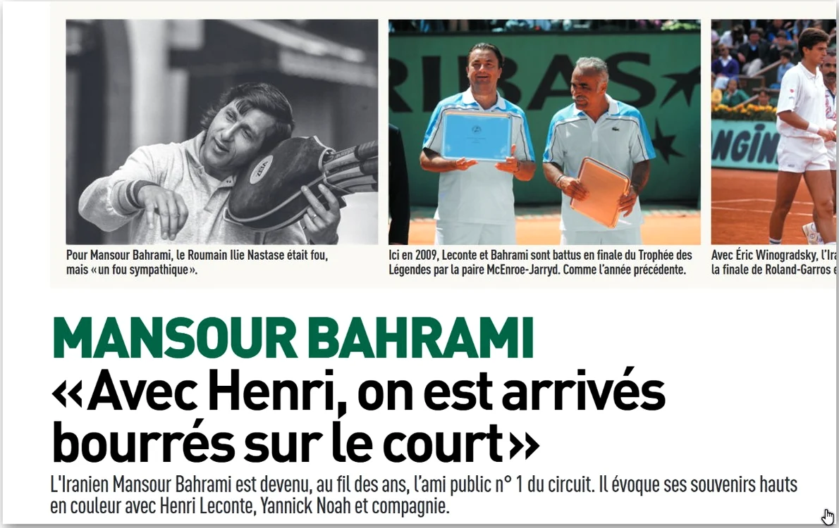 Pentru Bahrami, Ilie Năstase a fost un „nebun” care umplea arenele (Facsimil: LEquipe)