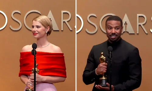 Jessie Buckley si Michael B Jordan foto captura video Entertainment Tonight png