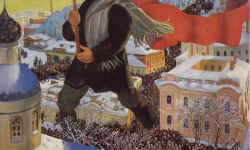 Ziua Revoluției Bolșevice din Rusia, în urma căreia   prin intermediul unei lovituri de stat împotriva guvernului Kerenski   partidul lui Lenin preia puterea  jpeg