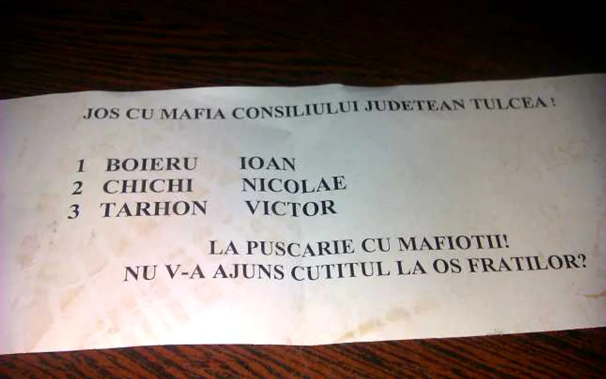 Manifestul răspândit în centrul Tulcei