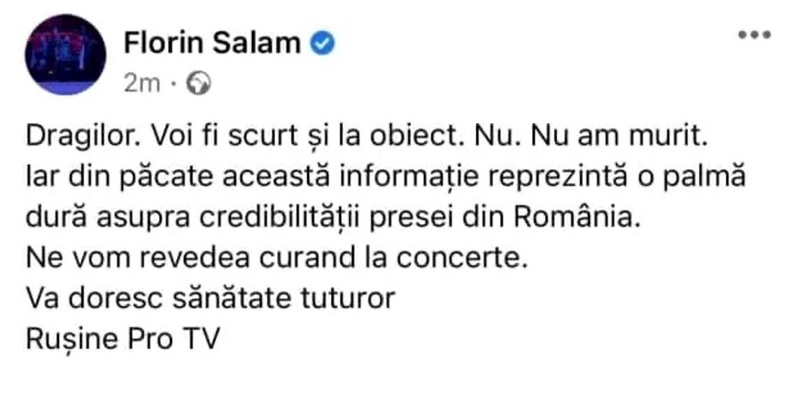 Florin Salam, reatie  Sursa Facebook png