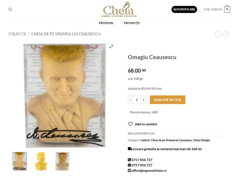 O firmă care vinde săpunuri cu bustul lui Ceaușescu s-a ales cu plângere penală. „Este parte din istoria României”