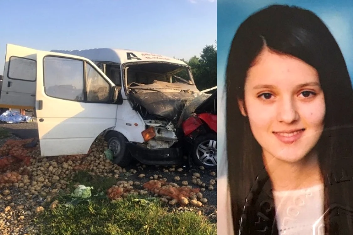 Microbusul condus de Naomi Podean a fost lovit în plin de un VW Golf FOTO lugojinfo/Adevărul