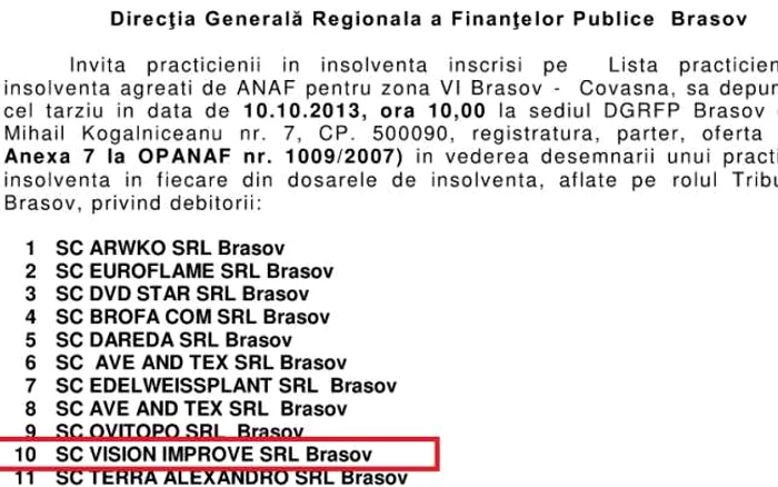 firma insolventa