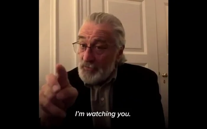 Robert de Niro îi îndeamnă pe oameni să stea acasă FOTO Captură video