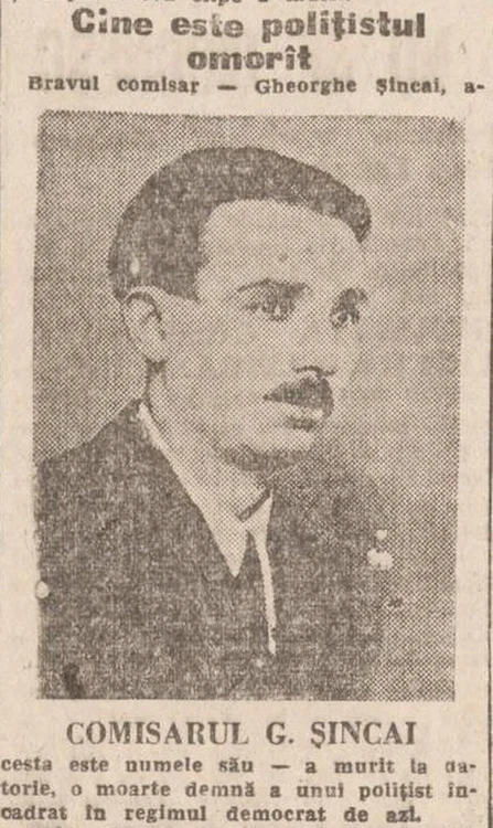 Comisarul Gheorghe Șincai. Fotografie publicată în „România Liberă” din 11 octombrie 1945 