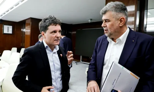 Nicusor Dan si Marcel Ciolacu la Guvern webp