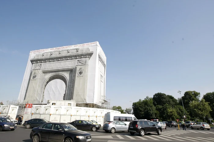 Arcul de Triumf se află în plin proces de restaurare FOTO Eduard Enea