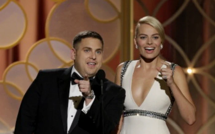 Actorii Jonah Hill şi Margot Robbie au întâmpinat mici probleme la Globul de Aur FOTO Getty Images