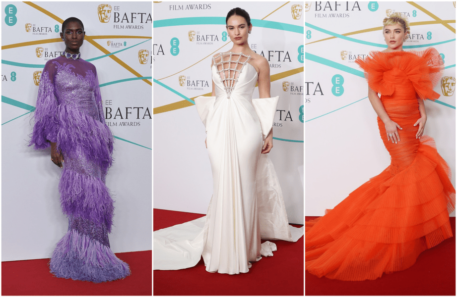 Cele mai spectaculoase rochii de la Premiile BAFTA. Kate Middleton a apărut cu aceeași ținută din 2019