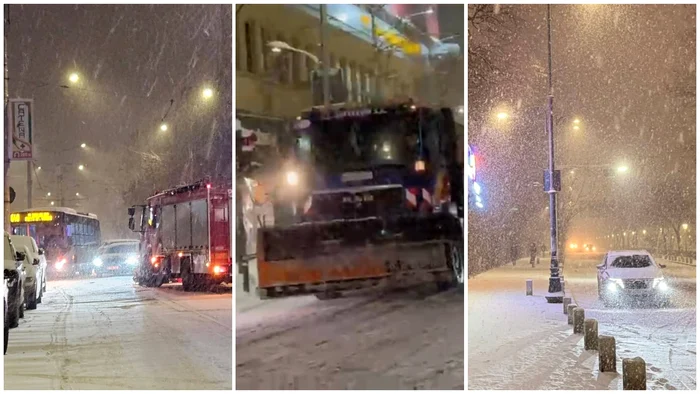 Ninsorile din ultimele ore au creat dificultăți în trafic. FOTO: Facebook/Meteoplus