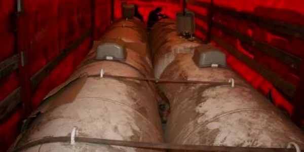 GPL-ul a fost descoperit într-o semiremorcă de autotren. Foto: IJPF Mehedinţi 