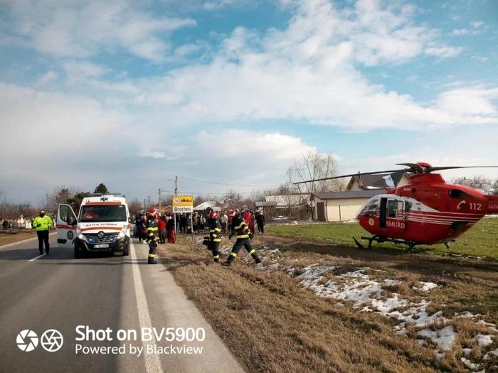 Accident grav la intrarea în satul Broşteni FOTO ISU Ialomiţa