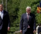 Klaus Iohannis îl întâmpină pe preşedintele Germaniei Frank-Walter Steinmeier. FOTO  Inquam Photos / George Calin