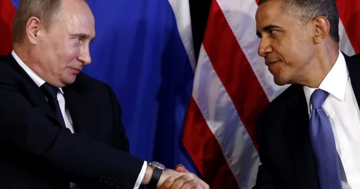 Obama (dreapta): „Faptul că Putin (stânga) a fost nevoit să trimită trupe demonstrează că poziţia lui Assad este slabă“ FOTO Arhivă