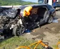 Un autoturism s-a lovit frontal cu un TIR încărcat cu maşini pe Valea Oltului la Călimăneşti - Vâlcea Foto ISU Vâlcea