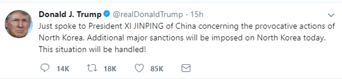 trump tweet <3 foto captura