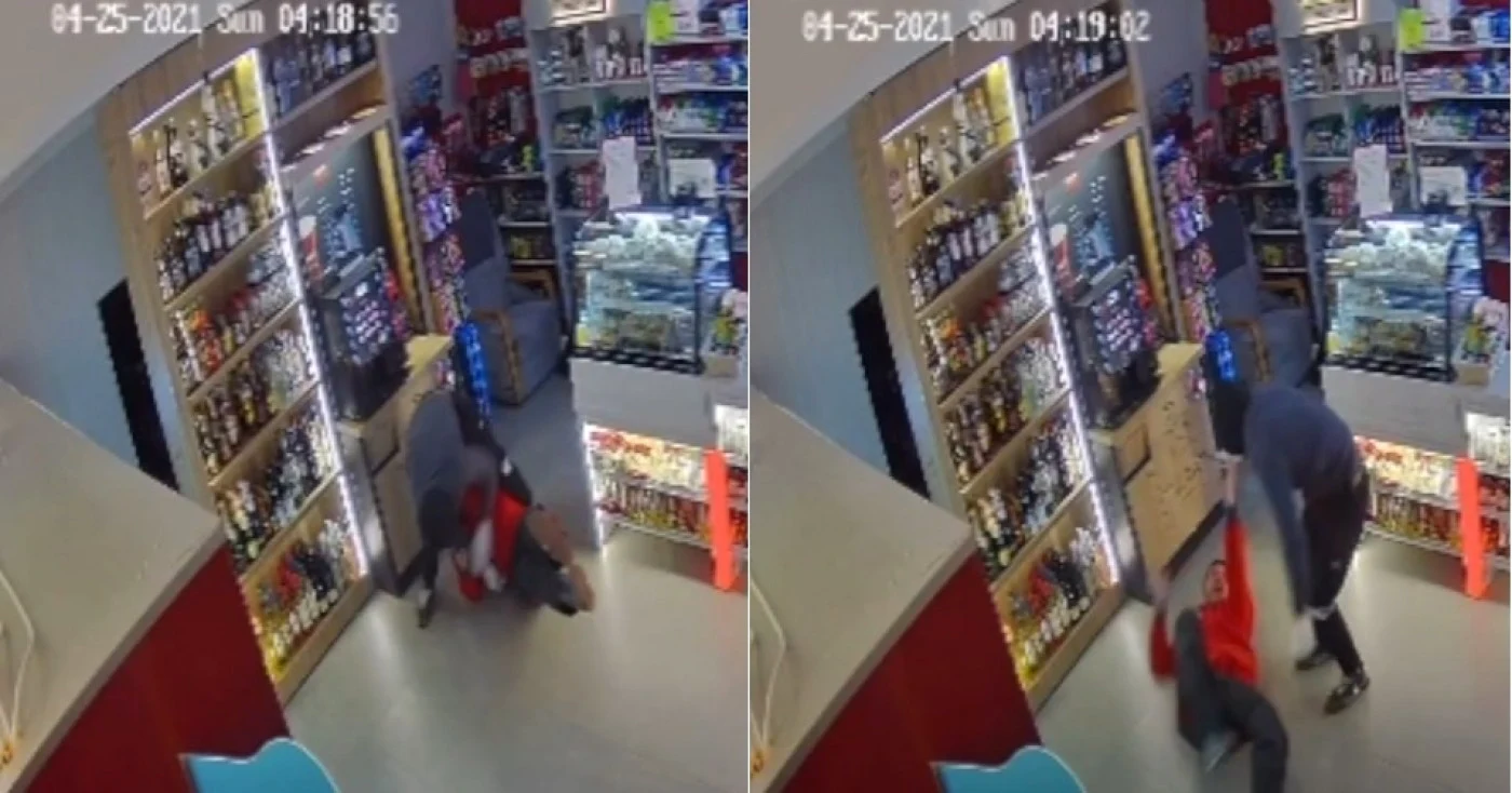 Imagini de la tâlhăria din benzinăria din Cristian - Sibiu surprinse de camerele de luat vederi - colaj Sursa oradesibiu ro