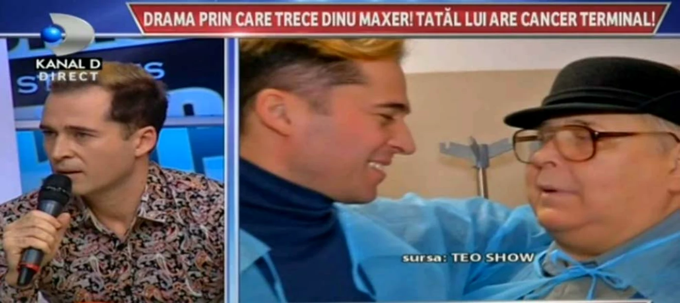 Dinu Maxer e foarte afectat că tatăl său se confruntă din nou cu cancerul Foto: Captură Kanal D