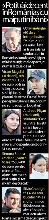 «Poţi trăi decent în România şi cu mai puţini bani»