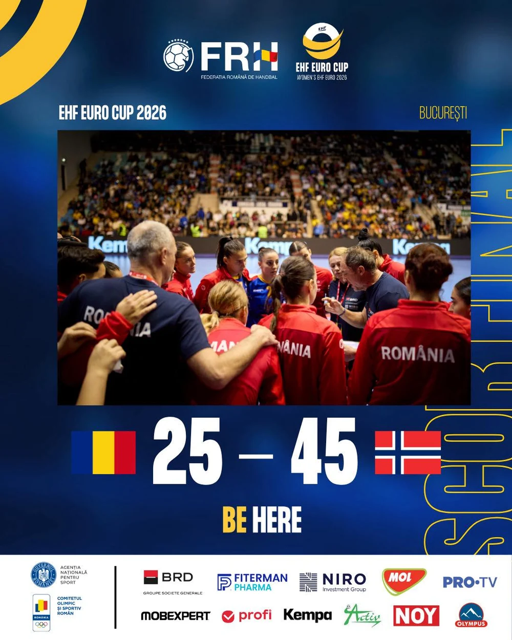 Norvegia a dezmembrat România la handbal. Înaintea jocului, tricolorele și selecționerul debordau de optimism