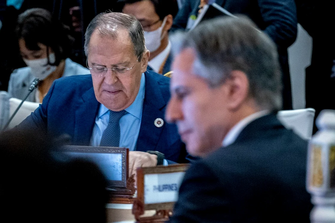Blinken a  avut un scurt dialog cu minstrul rus de externe Serghei Lavrov FOTO PROFIMEDIA