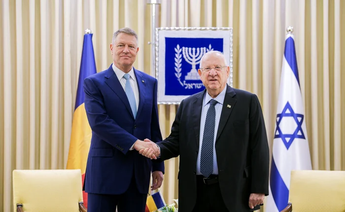 Klaus Iohannis va susţine o declaraţie de presă comună cu Reuven Rivlin, preşedintele Israelului. FOTO: Administraţia Prezidenţială
