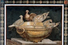 Porumbei, mozaic roman din vila împăratului Hadrian de la Tivoli (Yann Forget / Musei Capitolini / Wikimedia Commons)