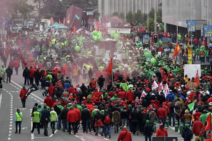 Greva sindicatelor în Belgia FOTO AFP