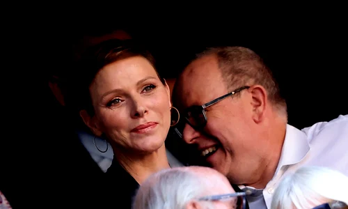 Charlene și Albert în tribune, Profimedia jpg