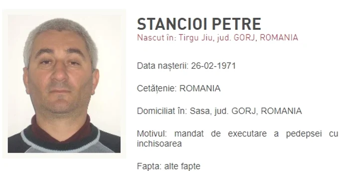 Petre Stăncioi este dat în urmărire națională