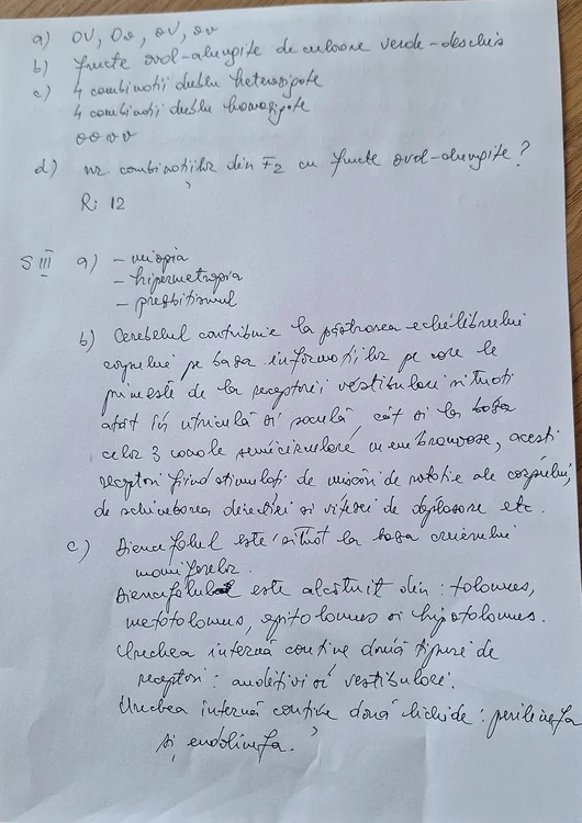 Rezolvare subiect Biologie vegetală și animală, pag. 3 din 4