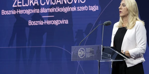 Zeljka Cvijanovic la summitul demografic de la Budapesta Foto EPA EFE jpg