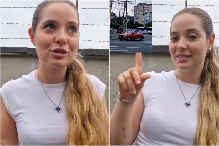 Tânără din Spania, speriată după ce a ajuns în România. Foto: captură video TikTok