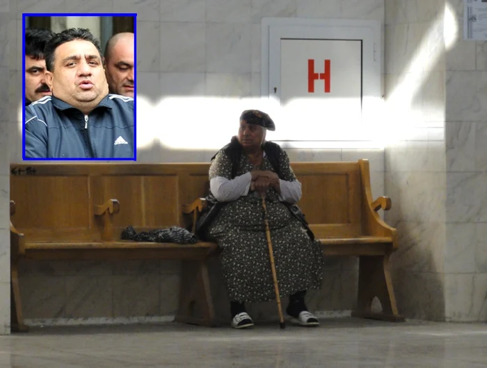 Elena Anghel, mama lui Bercea Mondial (foto medalion), pe holurile Tribunalului Olt (FOTO: Adevărul)