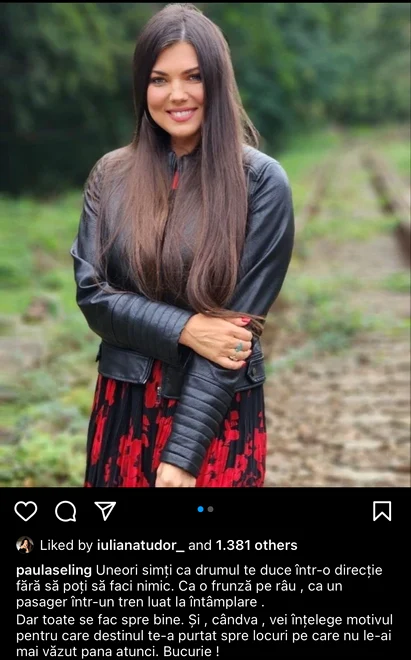 Paula Seling a făcut o postare cu subînțeles pe Instagram