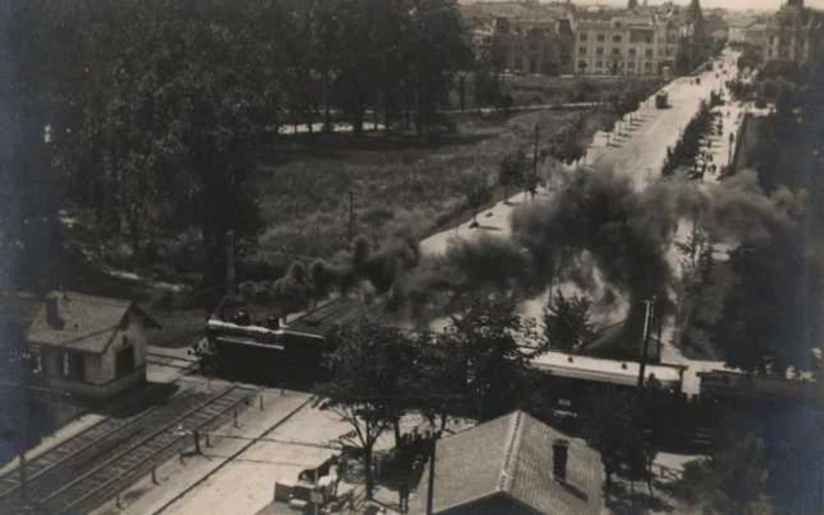 Linia Timişoara-Baziaş trecea prin Parcul Scudier în anul 1932