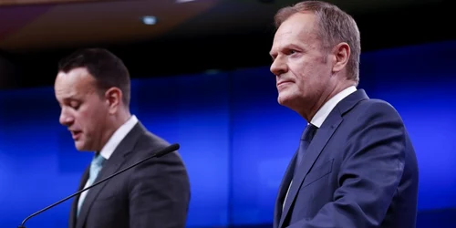 Conferinta de presa la Bruxelles Donald Tusk si Leo Vardkar FOTO EPA-EFE