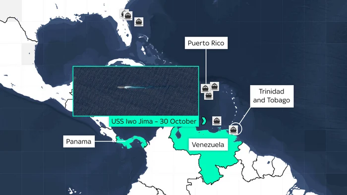 Imagini din satelit arată că forțele SUA sunt tot mai aproape de coasta Venezuelei