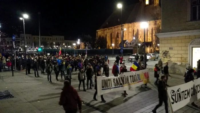 O nouă seară de proteste la Cluj. FOTO: Remus Florescu