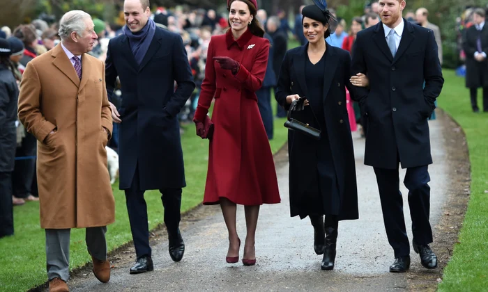 Meghan, Harry, Kate, William și Charles la Sandringham în 2018, Profimedia jpg
